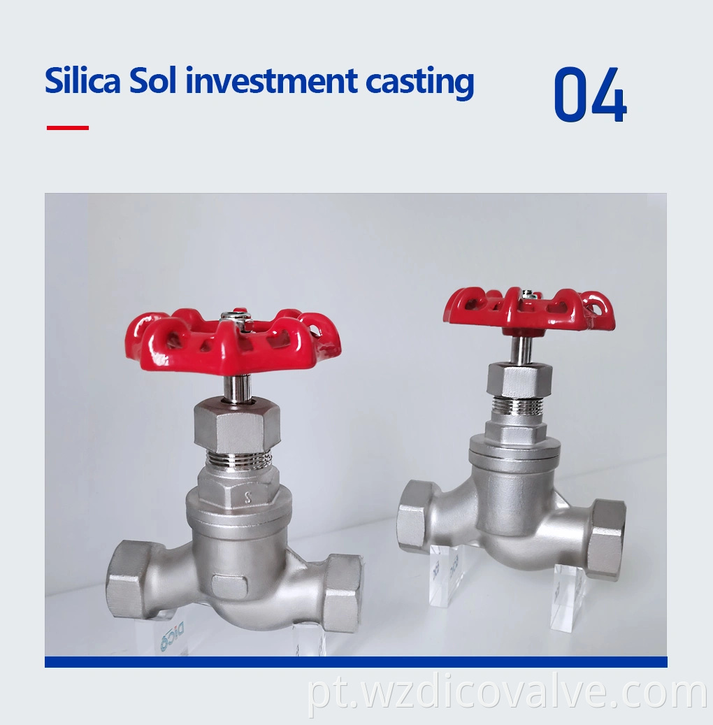 Tratamento de água 200wog Aço inoxidável BSP Industrial S Válvula global